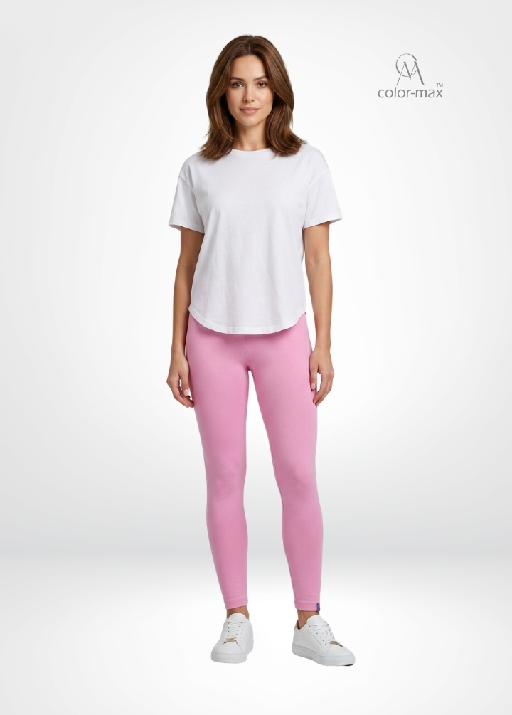 BABY PINK - Premium Cotton Lycra Ankle Leggings